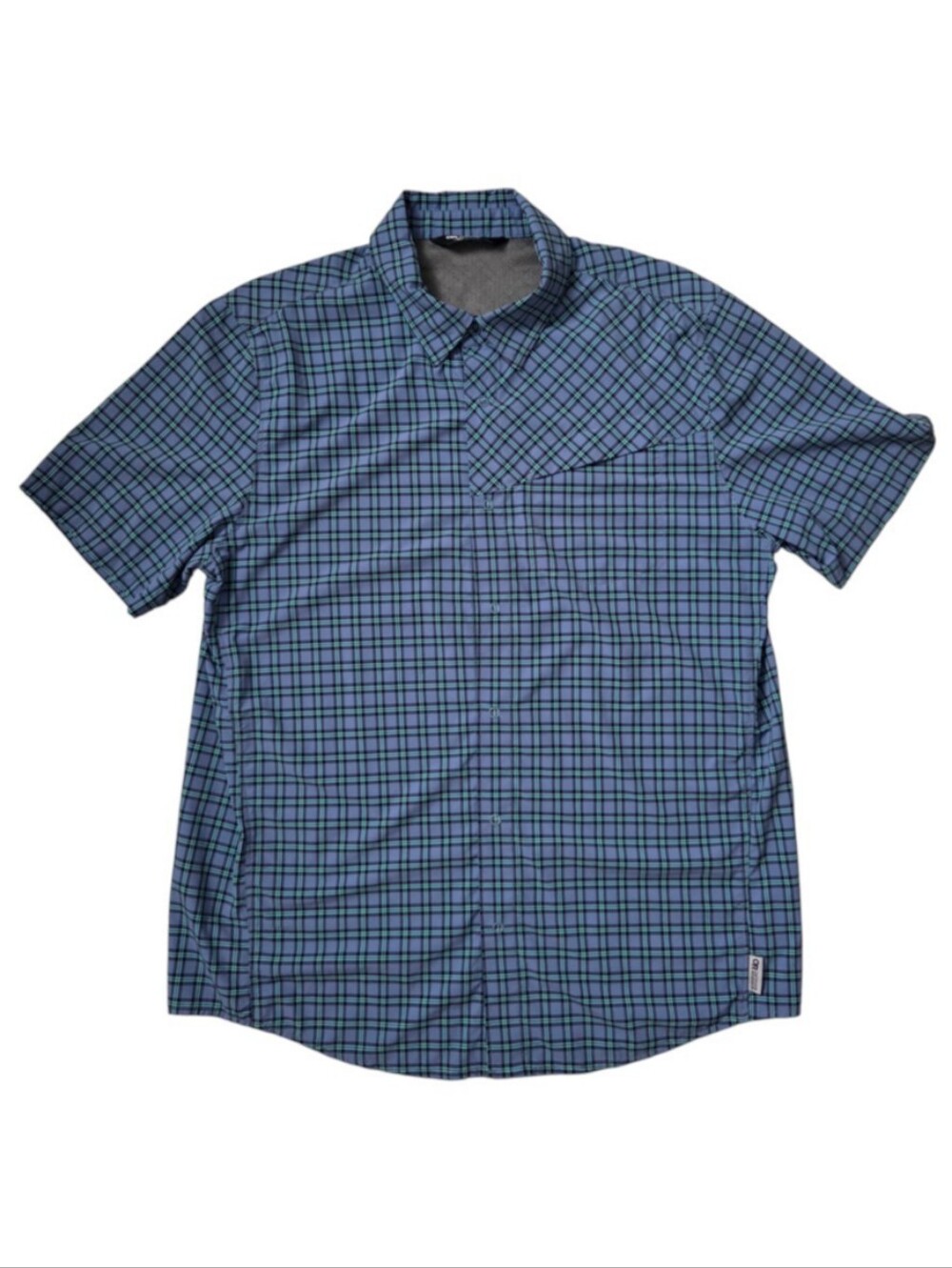 Outdoor Research Men's Astroman Short Sleeve Sun Shirt Size Med Blue Plaid